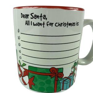 Dear Santa Gift List Coffee Mug 16 Oz Stir All I Want For Christmas Is ...